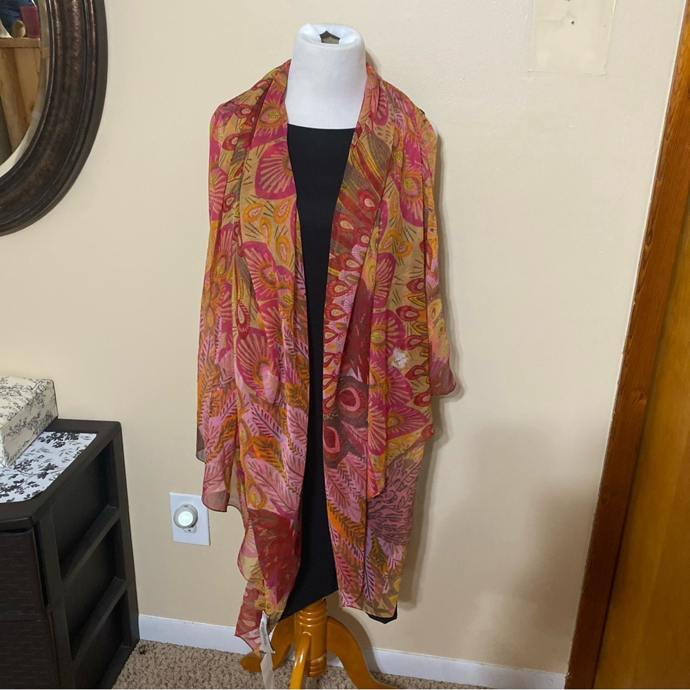 Womens Studio Thirty-six 36 Daytona Fuchsia Scarf Wrap coverup NEW